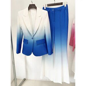 New Blue & White Gradient Matching Suit